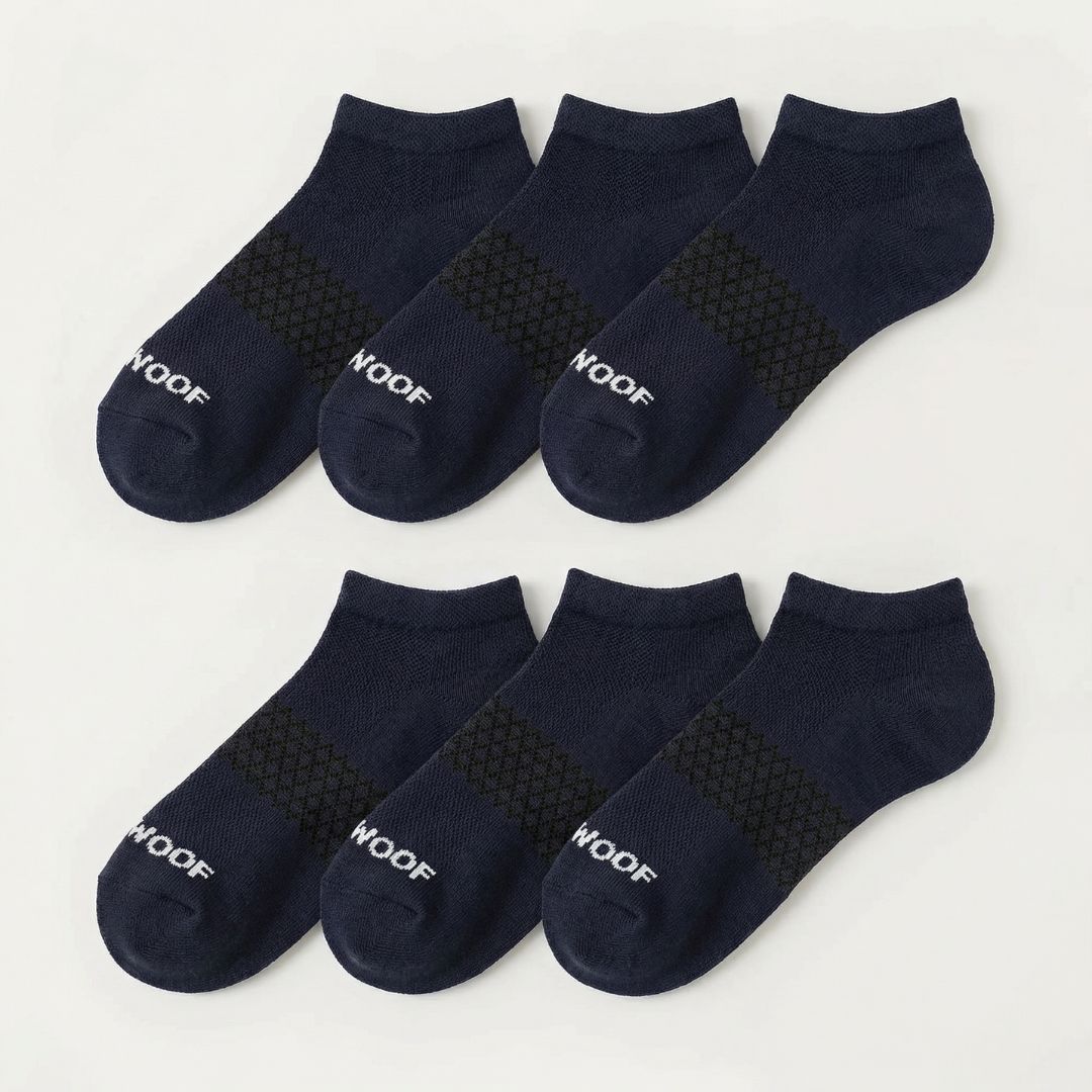 Navy Bamboo Ankle Compression Socks 6 Pack