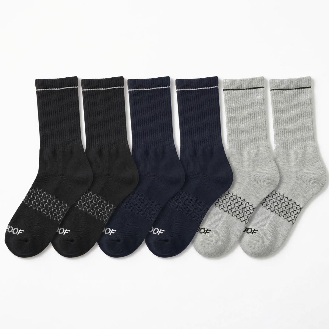 Classic Colours Bamboo Crew Compression Socks 6 Pack