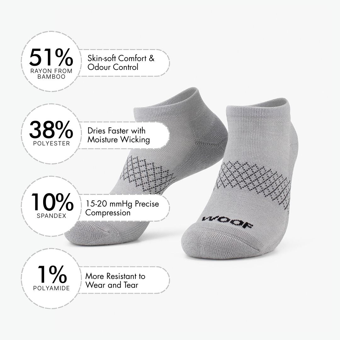Grey Bamboo Ankle Compression Socks