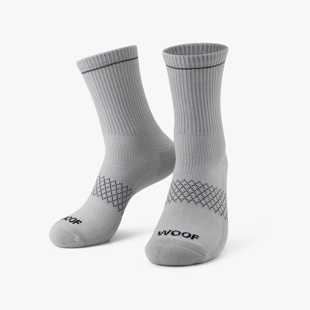 Grey Bamboo Crew Compression Socks 6 Pack